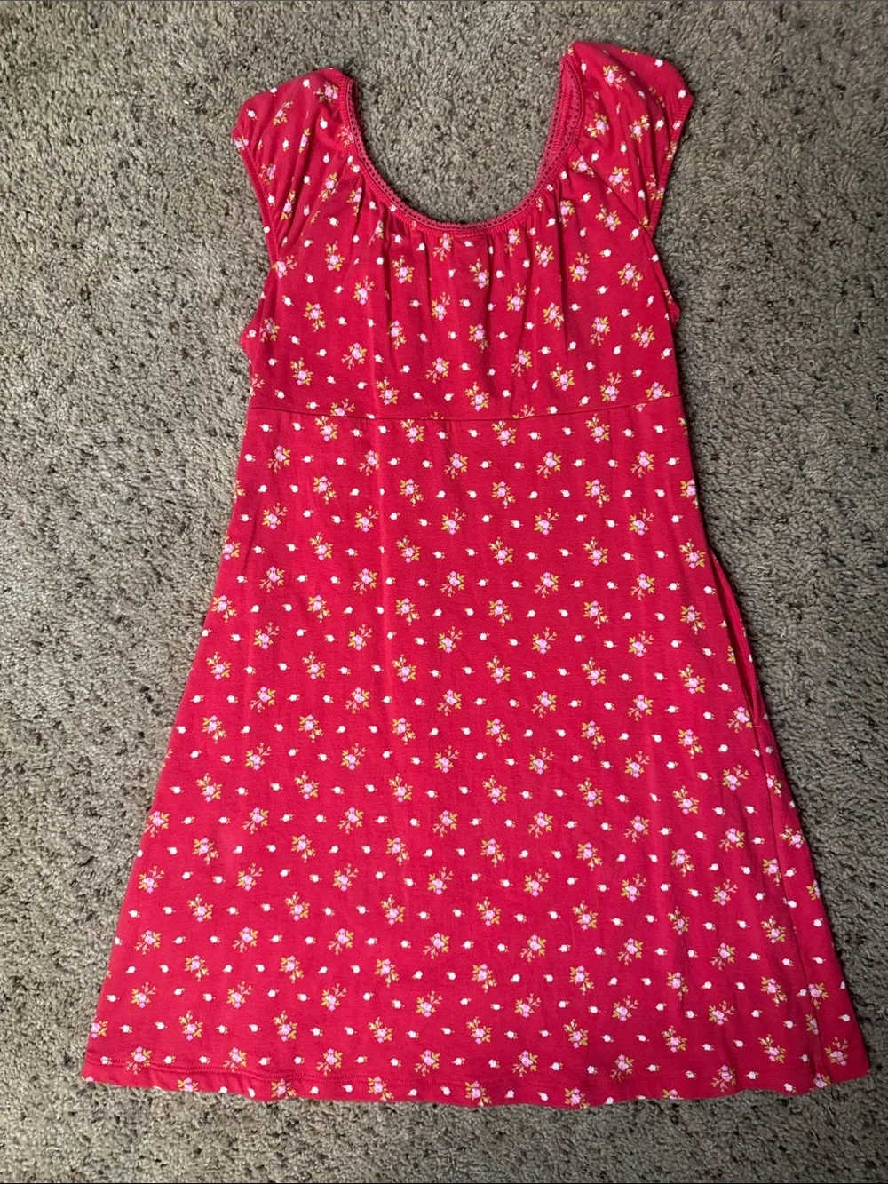 Old Navy Red Floral Cap-Sleeve Girls' Dress